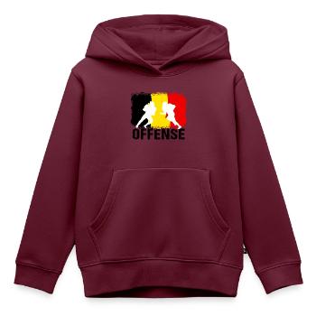 American Football Belgien Offense - Kinder Premium Organic Hoodie - Burgunderrot - Vorne - AI Model Kid Female (0cm)