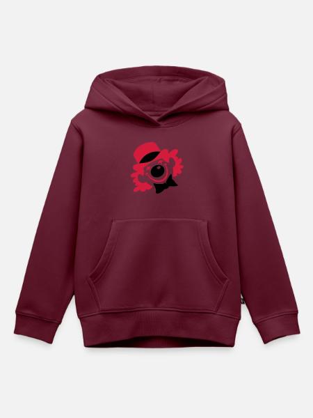 Ein Clown-Gesicht - Kinder Premium Organic Hoodie - Burgunderrot