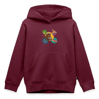 Der Grüffelo Freunde Kachel - Kinder Premium Organic Hoodie - Burgunderrot - Vorne - AI Model Kid Female (0cm)