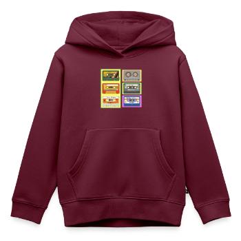 Tapes - Kinder Premium Organic Hoodie - Burgunderrot - Vorne - AI Model Kid Female (0cm)
