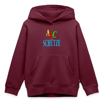 ABC Schütze - Schüler - Schulanfänger - Jungs - Kinder Premium Organic Hoodie - Burgunderrot - Vorne - AI Model Kid Female (0cm)