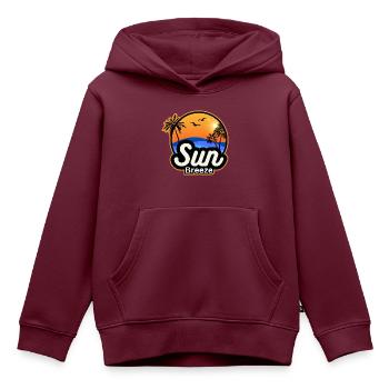 SUN Breeze - Urlaubsmotiv mit Palmen am Meer - Kinder Premium Organic Hoodie - Burgunderrot - Vorne - AI Model Kid Female (0cm)