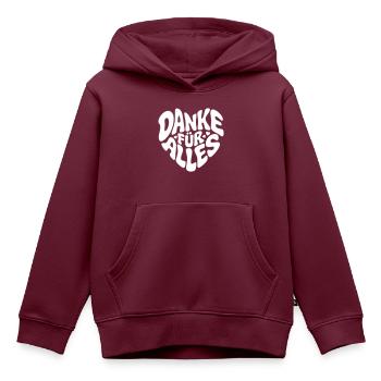 Danke für alles - Kinder Premium Organic Hoodie - Burgunderrot - Vorne - AI Model Kid Female (0cm)