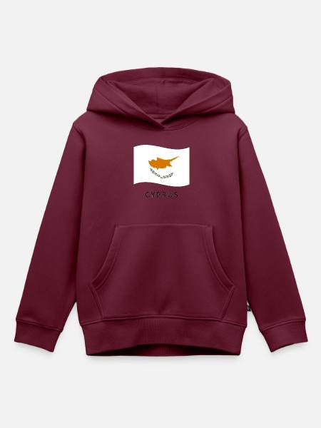 Flagge Zyperns - Kinder Premium Organic Hoodie - Burgunderrot