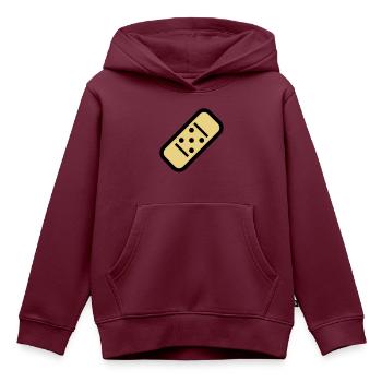 Comic Pflaster - Kinder Premium Organic Hoodie - Burgunderrot - Vorne - AI Model Kid Female (0cm)