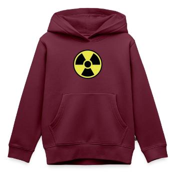 Atomkraft Symbol - Radioaktivität - Kinder Premium Organic Hoodie - Burgunderrot - Vorne - AI Model Kid Female (0cm)
