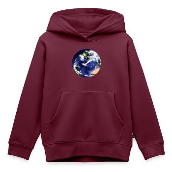 Mutter Erde! Unser Planet Erde / planet earth - Kinder Premium Organic Hoodie - Burgunderrot - Vorne - AI Model Kid Female (0cm)