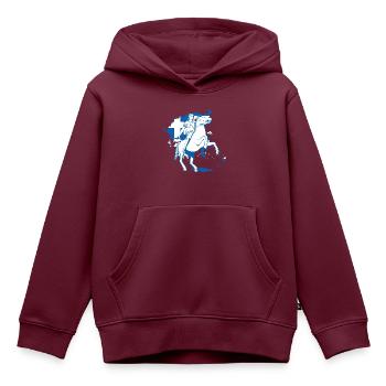 Alexander der Grosse - Kinder Premium Organic Hoodie - Burgunderrot - Vorne - AI Model Kid Female (0cm)