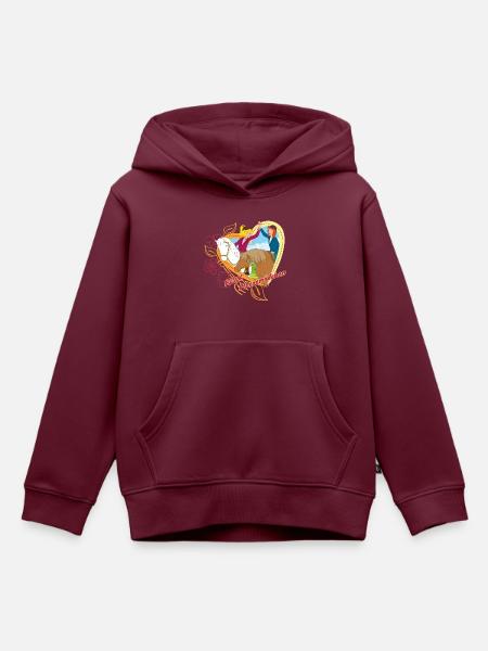 Bibi und Tina '100% Pferdemädchen' - Kinder Premium Organic Hoodie - Burgunderrot