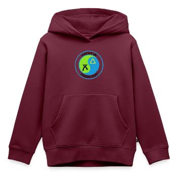 Cache in Trash out - Kinder Premium Organic Hoodie - Burgunderrot - Vorne - AI Model Kid Female (0cm)