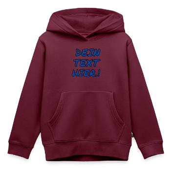 Deine Text hier.! - Kinder Premium Organic Hoodie - Burgunderrot - Vorne - AI Model Kid Female (0cm)