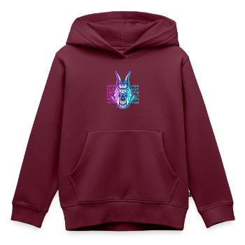 Anubis Gott Ägypten - Kinder Premium Organic Hoodie - Burgunderrot - Vorne - AI Model Kid Female (0cm)