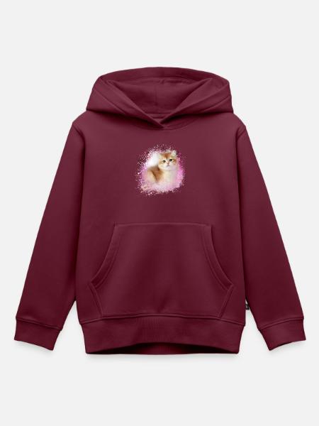 kätzchen,katze,katzenbaby,graffiti,malerei - Kinder Premium Organic Hoodie - Burgunderrot