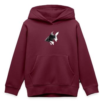 KOI - Kinder Premium Organic Hoodie - Burgunderrot - Vorne - AI Model Kid Female (0cm)