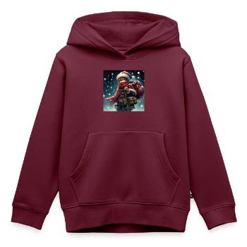 Manga Weihnachtsmann - Kinder Premium Organic Hoodie - Burgunderrot - Vorne - AI Model Kid Female (0cm)