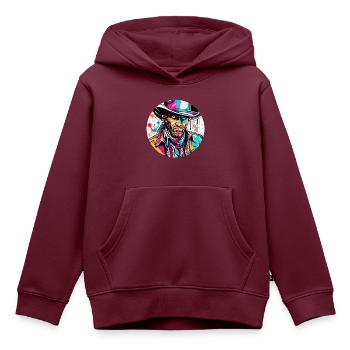 Cowboy / Wilde Westen / Wüste / Lasso / Rodeo - Kinder Premium Organic Hoodie - Burgunderrot - Vorne - AI Model Kid Female (0cm)