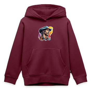 Cowboy / Wilde Westen / Wüste / Lasso / Rodeo - Kinder Premium Organic Hoodie - Burgunderrot - Vorne - AI Model Kid Female (0cm)