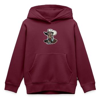 Cowboy / Wilde Westen / Wüste / Lasso / Rodeo - Kinder Premium Organic Hoodie - Burgunderrot - Vorne - AI Model Kid Female (0cm)