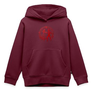 Ausschnitte aus dem slawischen Volkstanz - Kinder Premium Organic Hoodie - Burgunderrot - Vorne - AI Model Kid Female (0cm)