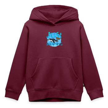 just dreaming - Kinder Premium Organic Hoodie - Burgunderrot - Vorne - AI Model Kid Female (0cm)