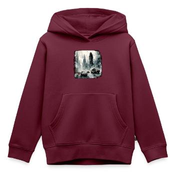 Apocalypse / Weltuntergang / Zerstörung / Anarchie - Kinder Premium Organic Hoodie - Burgunderrot - Vorne - AI Model Kid Female (0cm)