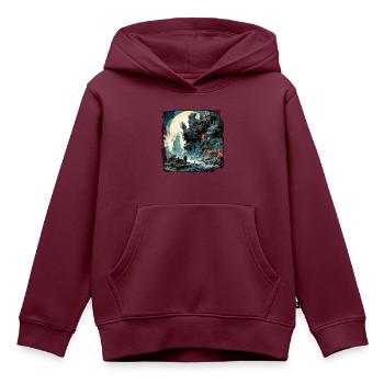 Apocalypse / Weltuntergang / Zerstörung / Anarchie - Kinder Premium Organic Hoodie - Burgunderrot - Vorne - AI Model Kid Female (0cm)