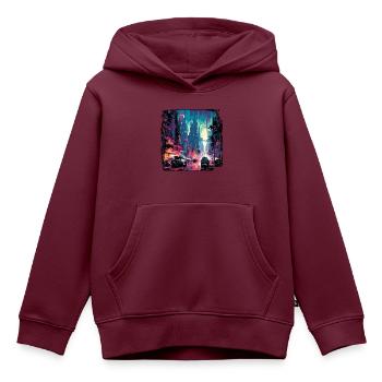 Apocalypse / Weltuntergang / Zerstörung / Anarchie - Kinder Premium Organic Hoodie - Burgunderrot - Vorne - AI Model Kid Female (0cm)