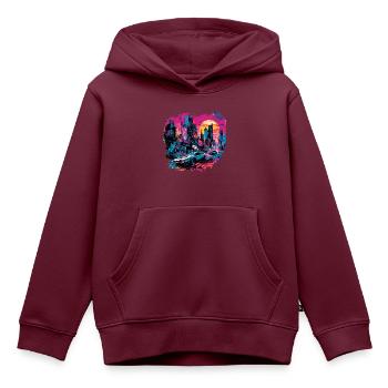 Apocalypse / Weltuntergang / Zerstörung / Anarchie - Kinder Premium Organic Hoodie - Burgunderrot - Vorne - AI Model Kid Female (0cm)