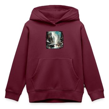 Apocalypse / Weltuntergang / Zerstörung / Anarchie - Kinder Premium Organic Hoodie - Burgunderrot - Vorne - AI Model Kid Female (0cm)