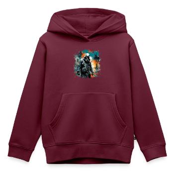 Apocalypse / Weltuntergang / Zerstörung / Anarchie - Kinder Premium Organic Hoodie - Burgunderrot - Vorne - AI Model Kid Female (0cm)