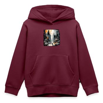 Apocalypse / Weltuntergang / Zerstörung / Anarchie - Kinder Premium Organic Hoodie - Burgunderrot - Vorne - AI Model Kid Female (0cm)