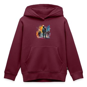 Apocalypse / Weltuntergang / Zerstörung / Anarchie - Kinder Premium Organic Hoodie - Burgunderrot - Vorne - AI Model Kid Female (0cm)