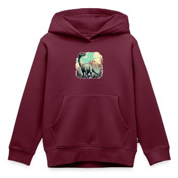 Dinosaurier / Tier / Urzeit / Reptil / Jungs - Kinder Premium Organic Hoodie - Burgunderrot - Vorne - AI Model Kid Female (0cm)