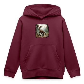Dinosaurier / Tier / Urzeit / Reptil / Jungs - Kinder Premium Organic Hoodie - Burgunderrot - Vorne - AI Model Kid Female (0cm)
