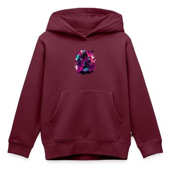 Film / Plakat / Personen / Design / Aufdruck - Kinder Premium Organic Hoodie - Burgunderrot - Vorne - AI Model Kid Female (0cm)