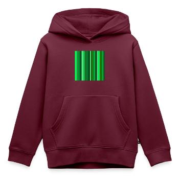 Vertikale Streifen in verschiedenen Grüntönen - Kinder Premium Organic Hoodie - Burgunderrot - Vorne - AI Model Kid Female (0cm)
