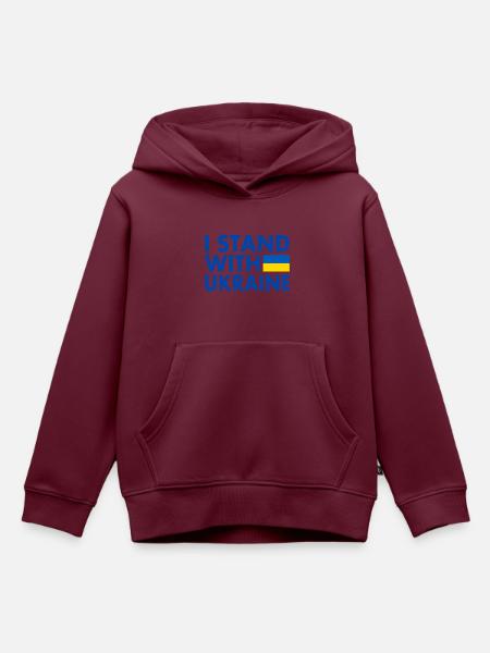 I stand with ukraine - Kinder Premium Organic Hoodie - Burgunderrot