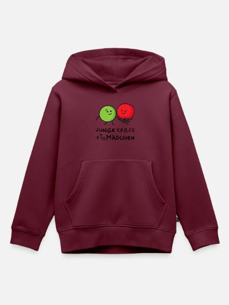 Junge und Mädchen Paar - Kinder Premium Organic Hoodie - Burgunderrot