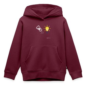 Salz & Licht - Kinder Premium Organic Hoodie - Burgunderrot - Vorne - AI Model Kid Female (0cm)