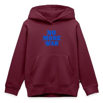 No more war - Kinder Premium Organic Hoodie - Burgunderrot - Vorne - AI Model Kid Female (0cm)