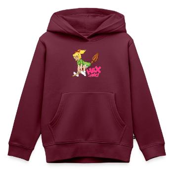 Bibi Blocksberg fliegt auf Kartoffelbrei Hex-Hex! - Kinder Premium Organic Hoodie - Burgunderrot - Vorne - AI Model Kid Female (0cm)