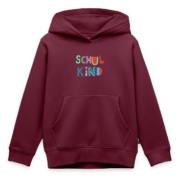 Schulkind - Kinder Premium Organic Hoodie - Burgunderrot - Vorne - AI Model Kid Female (0cm)