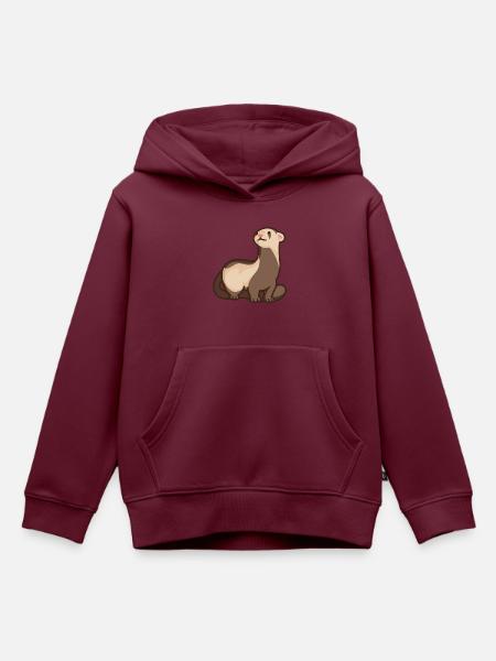 Frettchen - Kinder Premium Organic Hoodie - Burgunderrot
