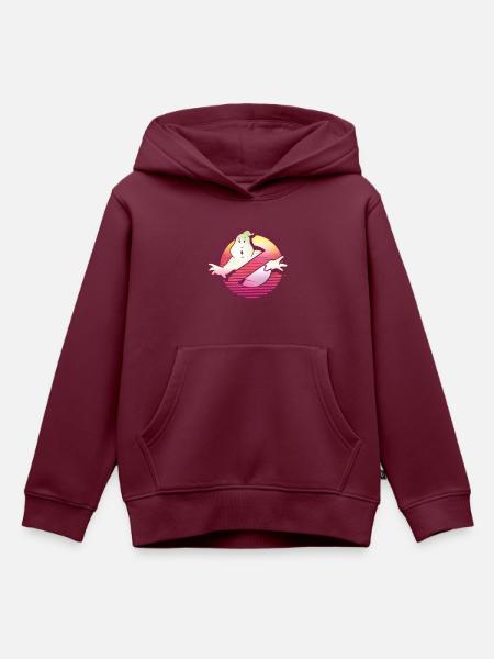 Ghostbusters Retro Neon Logo - Kinder Premium Organic Hoodie - Burgunderrot