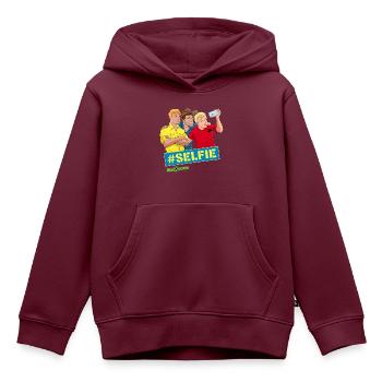 Schleich Dinosaurs Forscher #Selfie - Kinder Premium Organic Hoodie - Burgunderrot - Vorne - AI Model Kid Female (0cm)