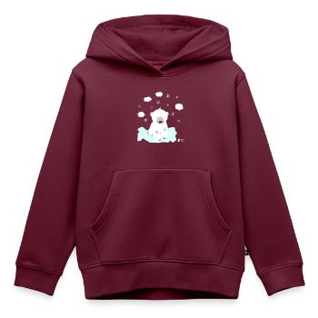 Eisbär auf einer Eisscholle - Kinder Premium Organic Hoodie - Burgunderrot - Vorne - AI Model Kid Female (0cm)