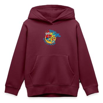 Benjamin Blümchen Bye Bye Kindergarten - Kinder Premium Organic Hoodie - Burgunderrot - Vorne - AI Model Kid Female (0cm)