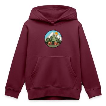 Kettensäge - Natur - Kinder Premium Organic Hoodie - Burgunderrot - Vorne - AI Model Kid Female (0cm)