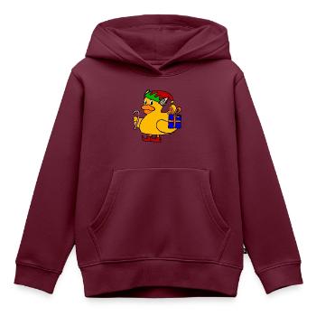 Weihnachtself Badeente | Weihnachten - Kinder Premium Organic Hoodie - Burgunderrot - Vorne - AI Model Kid Female (0cm)