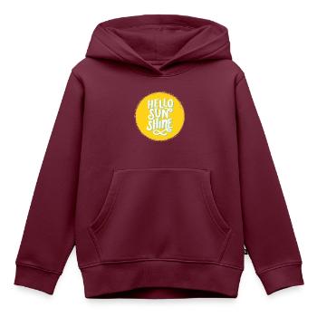Hello Sunshine - Kinder Premium Organic Hoodie - Burgunderrot - Vorne - AI Model Kid Female (0cm)